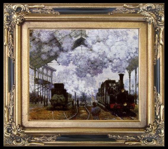 framed  Claude Monet The Gare Saint-Lazare Arrival of a Train, Ta015